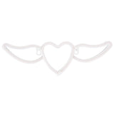 Heart Shaped Neon Light Safe Energy Saving Dual Power Heart Shaped Wings Neon Sign for Valentine's Day Wedding(Purple Light Warm White Light ) - Rear View