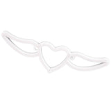 Heart Shaped Neon Light Safe Energy Saving Dual Power Heart Shaped Wings Neon Sign for Valentine's Day Wedding(Purple Light Warm White Light )