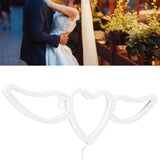 Heart Shaped Neon Light Safe Energy Saving Dual Power Heart Shaped Wings Neon Sign for Valentine's Day Wedding(Purple Light Warm White Light )