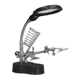 Soldering Station Magnifier Auxiliary Clip Stand Desktop Magnifying Glasses for Small Items Miniatures Projects - Rear View