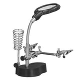 Soldering Station Magnifier Auxiliary Clip Stand Desktop Magnifying Glasses for Small Items Miniatures Projects - Close-Up Angle