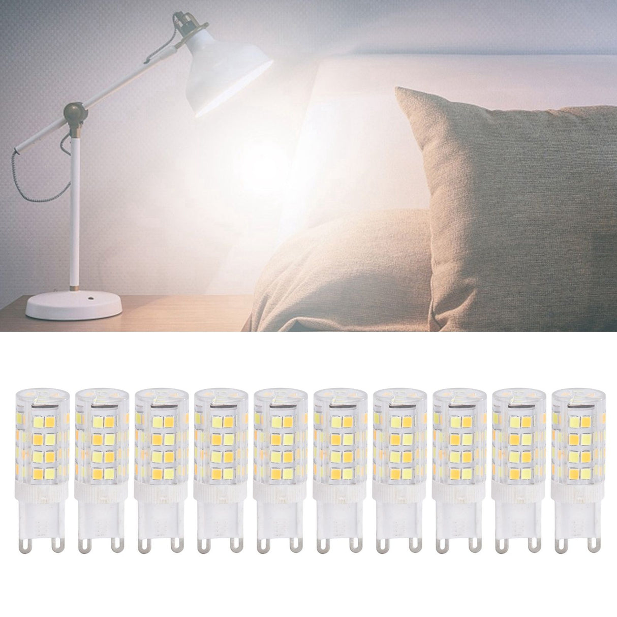 10PCS G9 220V LED Lamp Dimmable Ceramic LED Bulb Replace Halogen Lamp for ChandelierG9 5W 52LED