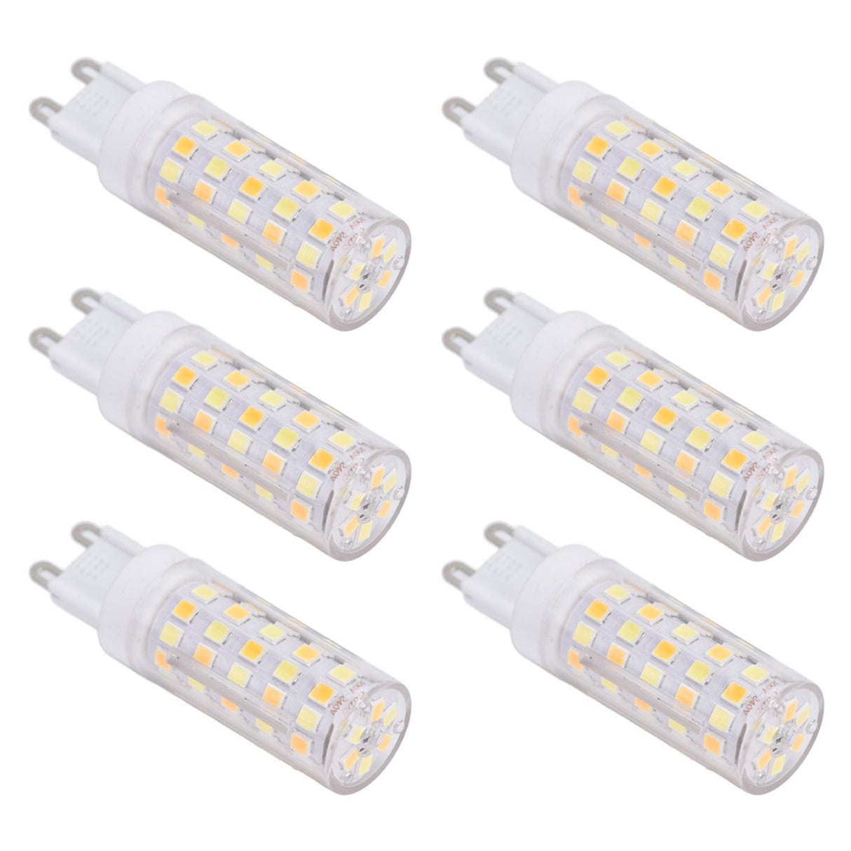 6PCS 66LED G9 Light Bulb 9W 85‑265V Small Ceiling Lamp Bulb 3 Light Color Wall Lamp Bulb for Home