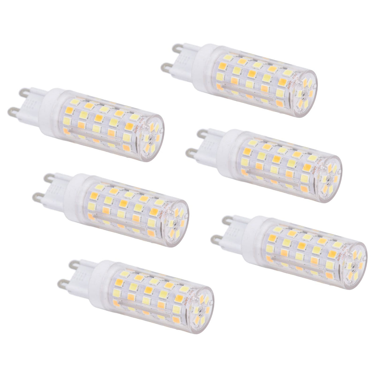 6PCS 66LED G9 Light Bulb 9W 85‑265V Small Ceiling Lamp Bulb 3 Light Color Wall Lamp Bulb for Home