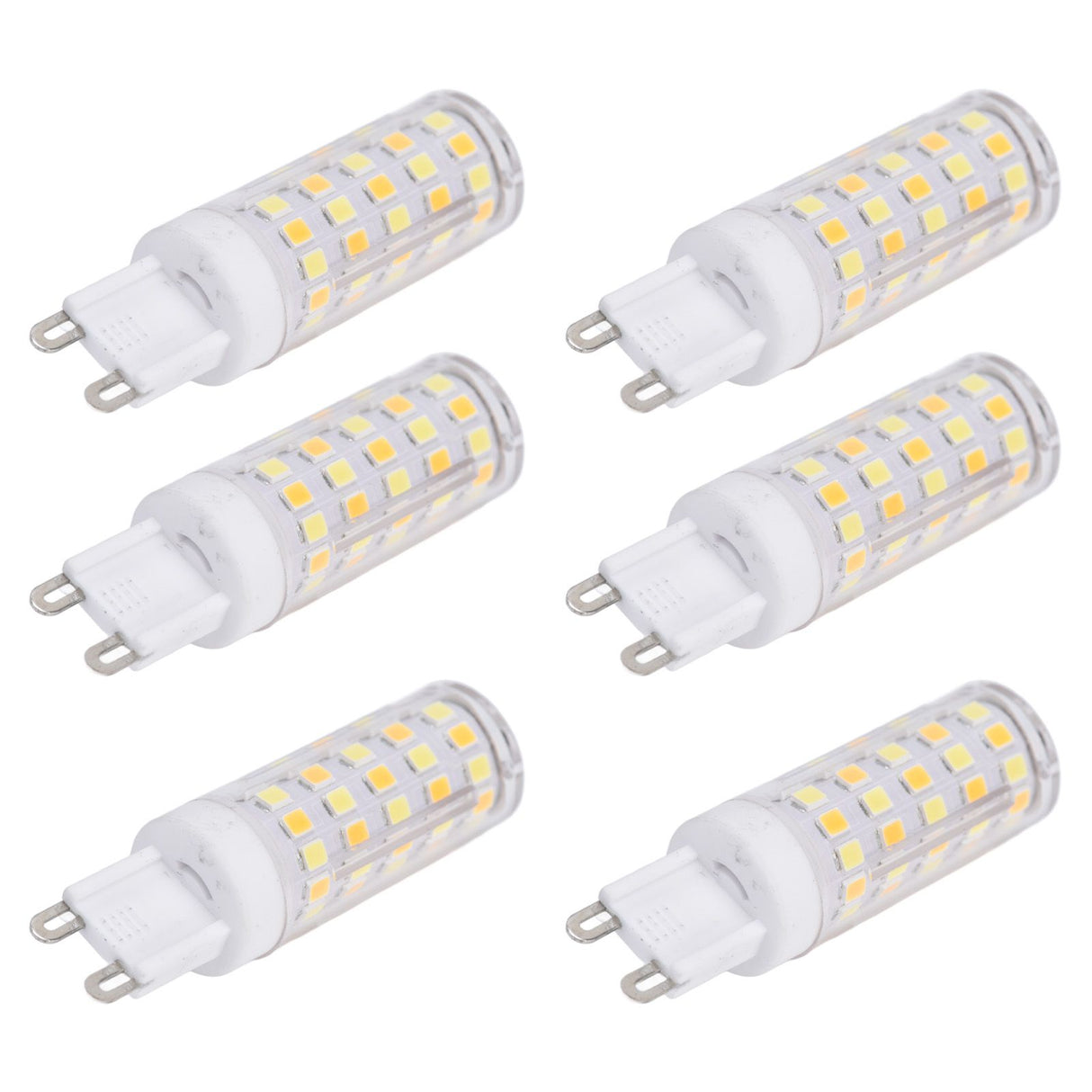 6PCS 66LED G9 Light Bulb 9W 85‑265V Small Ceiling Lamp Bulb 3 Light Color Wall Lamp Bulb for Home