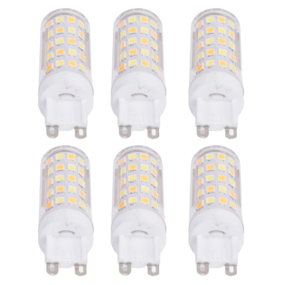 6PCS 66LED G9 Light Bulb 9W 85‑265V Small Ceiling Lamp Bulb 3 Light Color Wall Lamp Bulb for Home