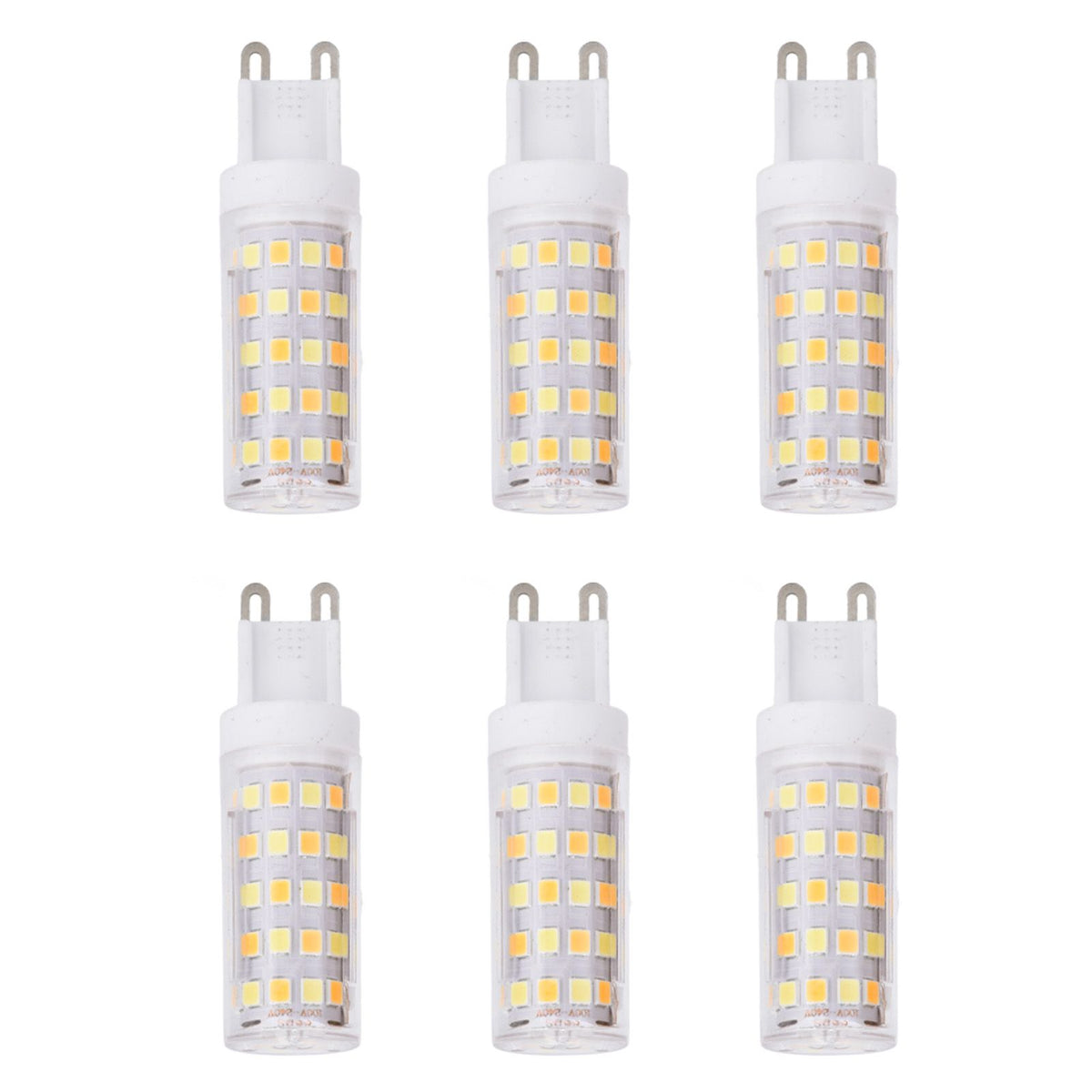 6PCS 66LED G9 Light Bulb 9W 85‑265V Small Ceiling Lamp Bulb 3 Light Color Wall Lamp Bulb for Home