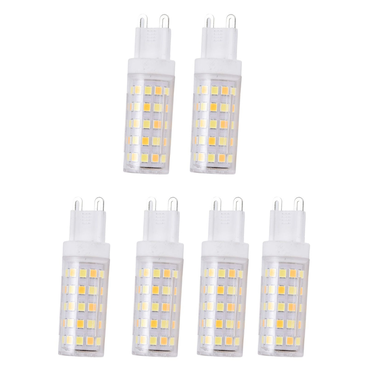 6PCS 66LED G9 Light Bulb 9W 85‑265V Small Ceiling Lamp Bulb 3 Light Color Wall Lamp Bulb for Home