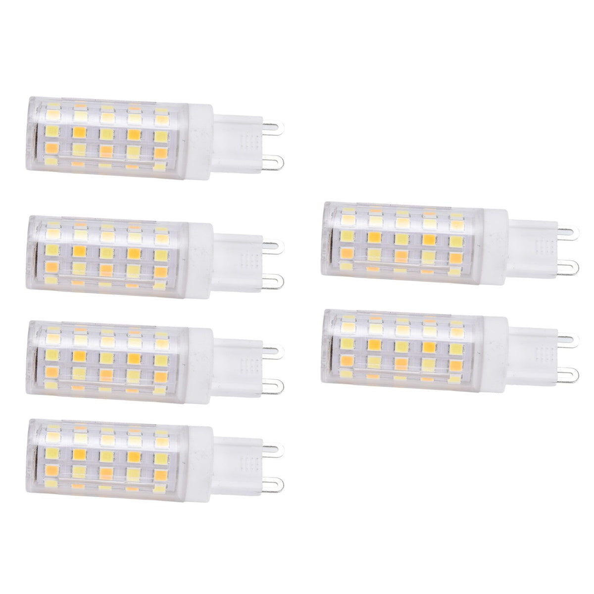 6PCS 66LED G9 Light Bulb 9W 85‑265V Small Ceiling Lamp Bulb 3 Light Color Wall Lamp Bulb for Home
