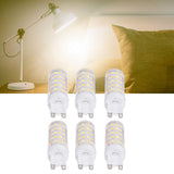6PCS 66LED G9 Light Bulb 9W 85‑265V Small Ceiling Lamp Bulb 3 Light Color Wall Lamp Bulb for Home