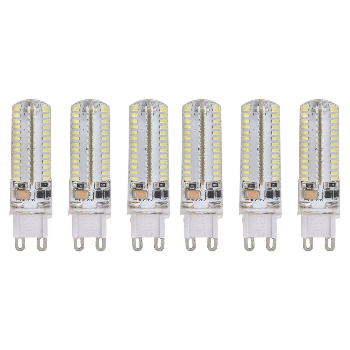 6Pcs G9 Silicone Bulbs 5W 104LED Light Bulb IP45 Waterproof for Home Chandelier Wall Lamp 220VWarm Light