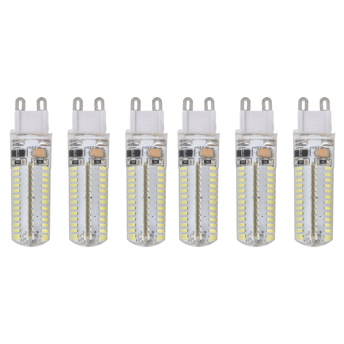 6Pcs G9 Silicone Bulbs 5W 104LED Light Bulb IP45 Waterproof for Home Chandelier Wall Lamp 220VWarm Light