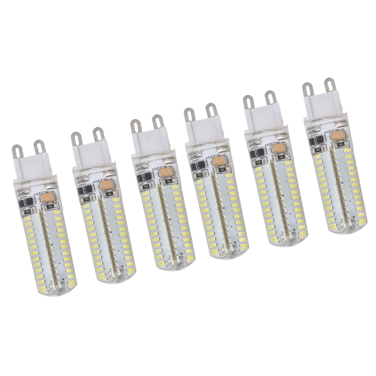 6Pcs G9 Silicone Bulbs 5W 104LED Light Bulb IP45 Waterproof for Home Chandelier Wall Lamp 220VWarm Light