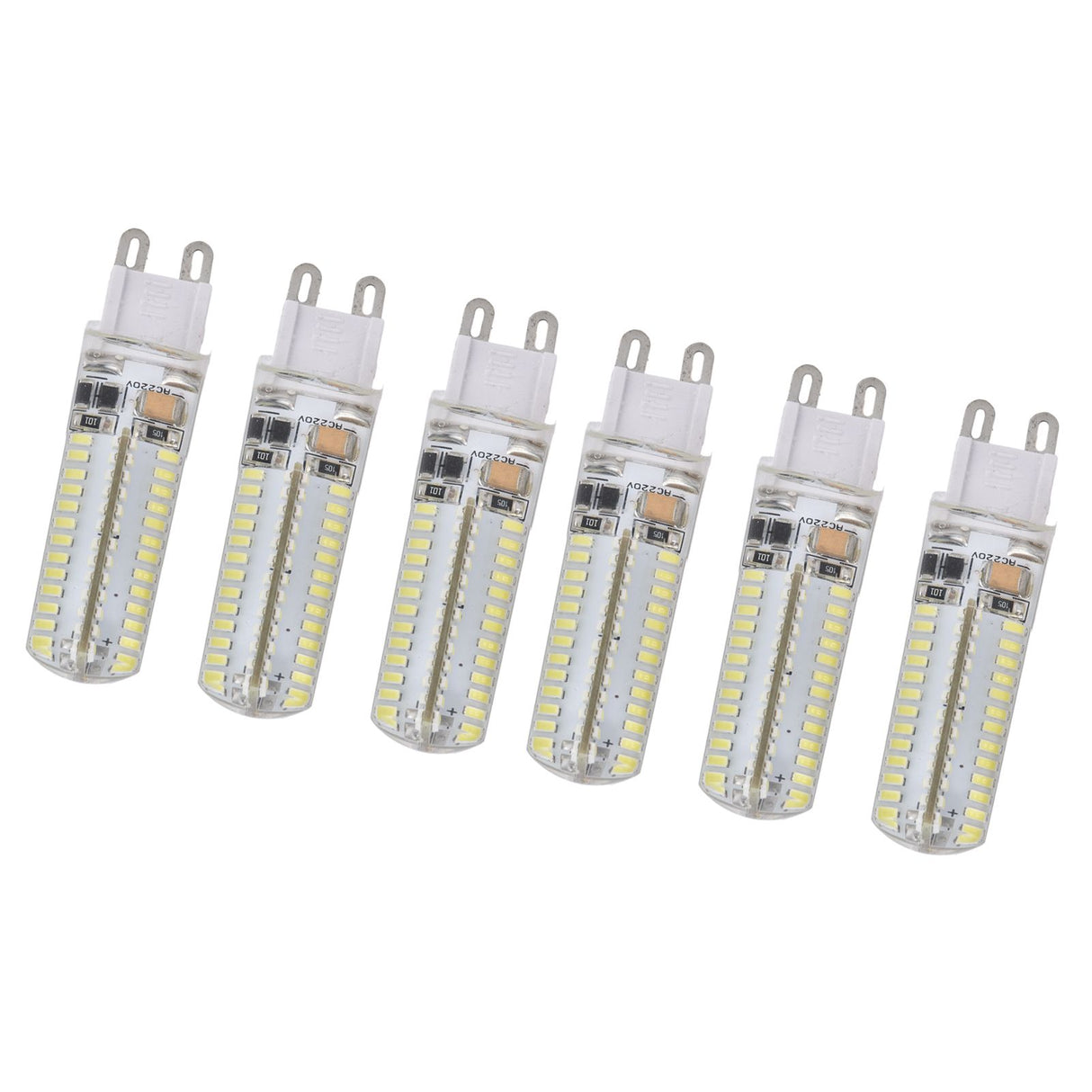 6Pcs G9 Silicone Bulbs 5W 104LED Light Bulb IP45 Waterproof for Home Chandelier Wall Lamp 220VWarm Light