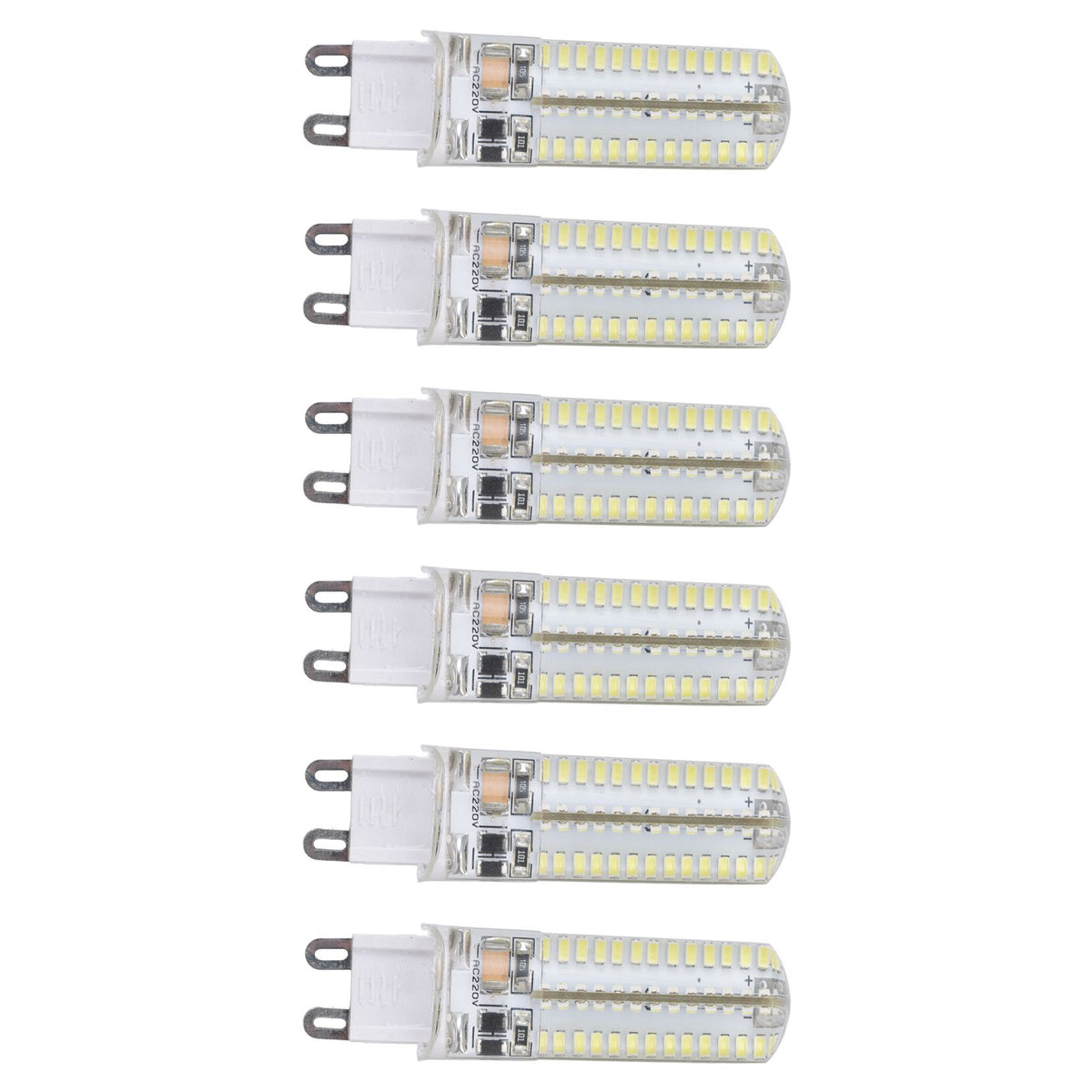 6Pcs G9 Silicone Bulbs 5W 104LED Light Bulb IP45 Waterproof for Home Chandelier Wall Lamp 220VWarm Light