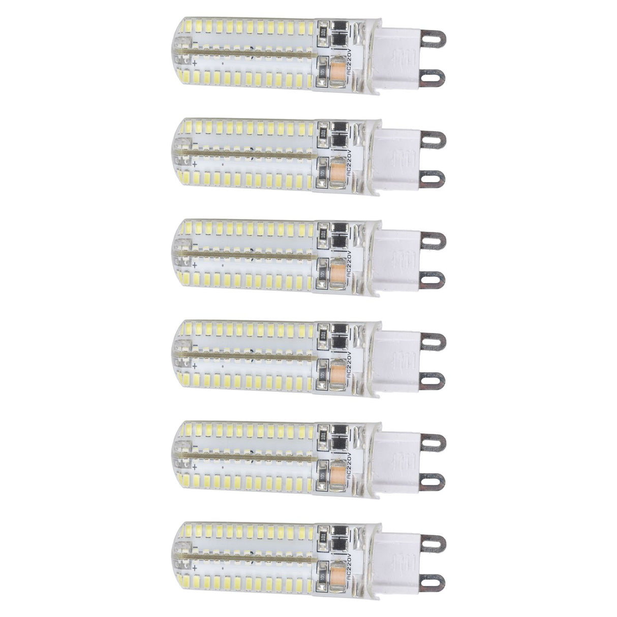 6Pcs G9 Silicone Bulbs 5W 104LED Light Bulb IP45 Waterproof for Home Chandelier Wall Lamp 220VWarm Light