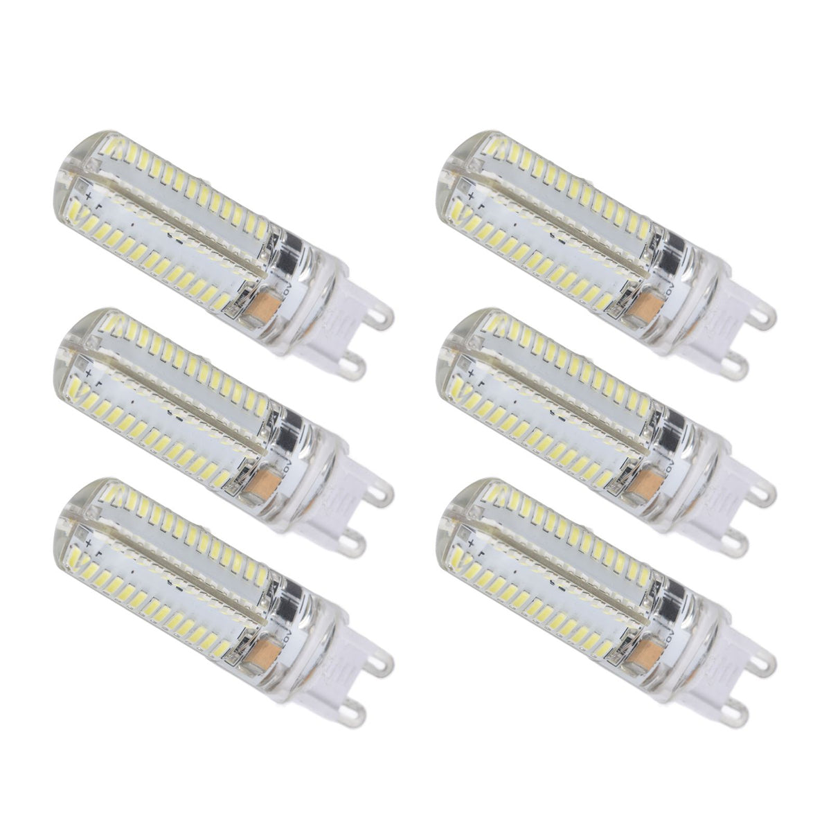 6Pcs G9 Silicone Bulbs 5W 104LED Light Bulb IP45 Waterproof for Home Chandelier Wall Lamp 220VWarm Light