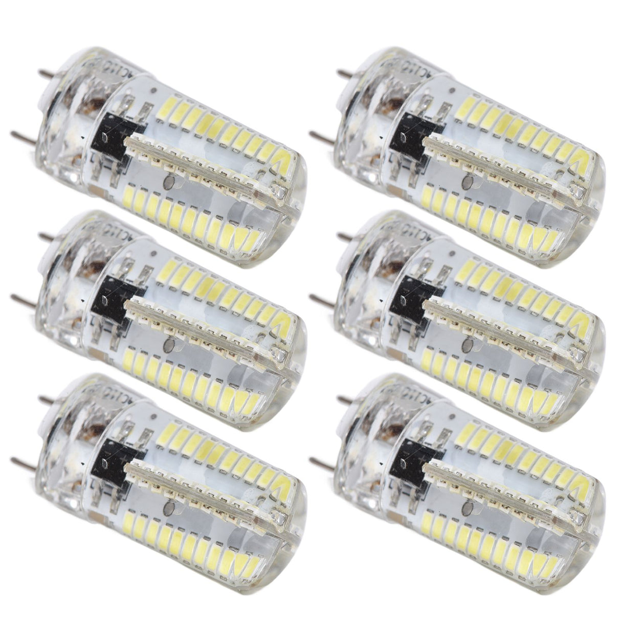 6Pcs G8 Small Bulbs 5W Small Bulb Light Source 80LED for CeilingLamp Wall Lamp Table Lamp 110VWarm Light