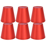 6PCS E14 Lamp Shade Fabric Lampshade Table Lamp Ceiling Lamp Shade for Bedroom Living RoomBright Red PX150