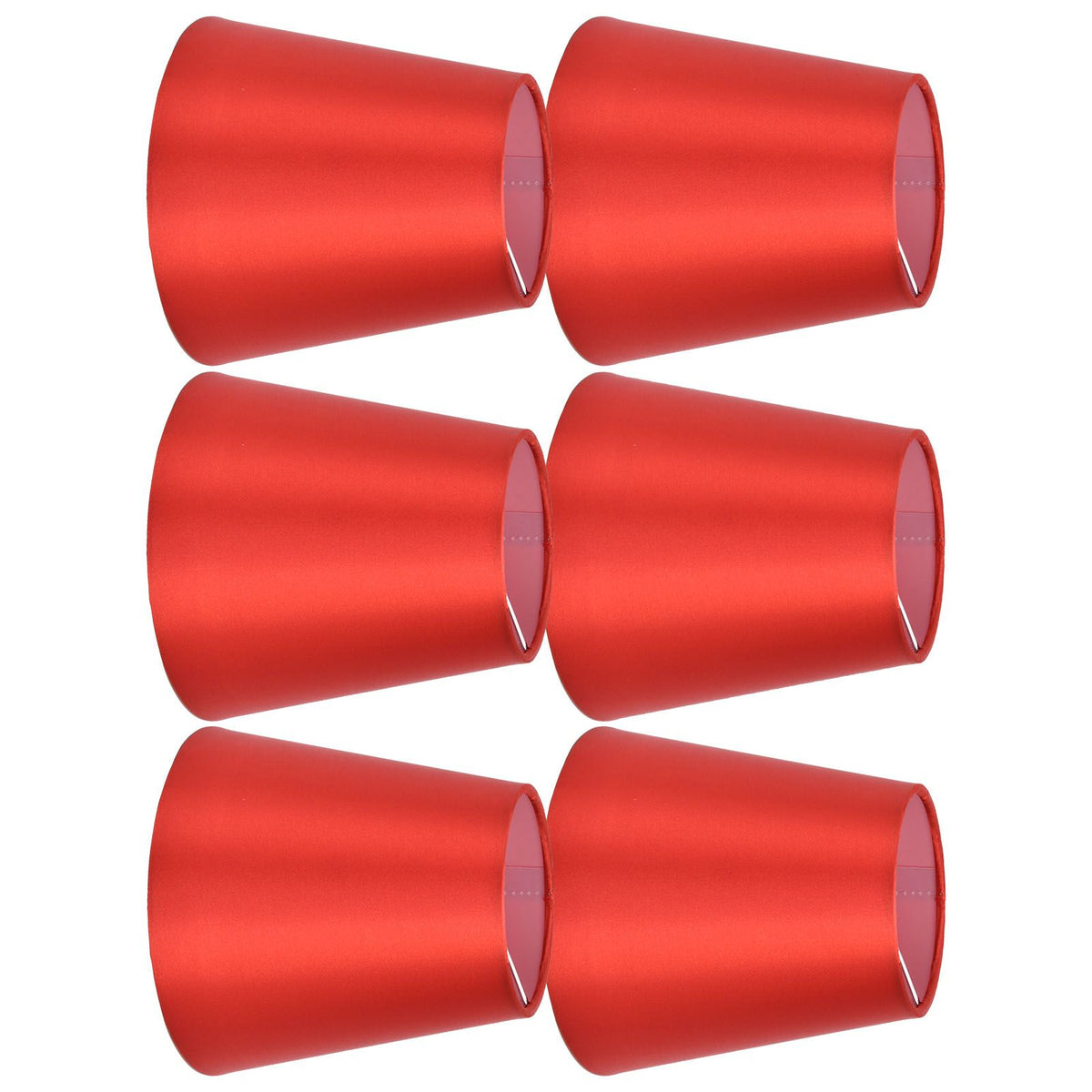 6PCS E14 Lamp Shade Fabric Lampshade Table Lamp Ceiling Lamp Shade for Bedroom Living RoomBright Red PX150