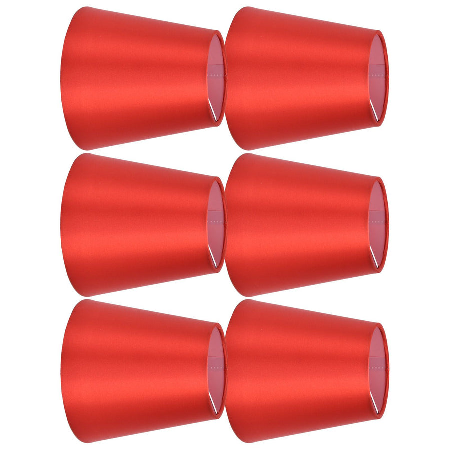 6PCS E14 Lamp Shade Fabric Lampshade Table Lamp Ceiling Lamp Shade for Bedroom Living RoomBright Red PX150