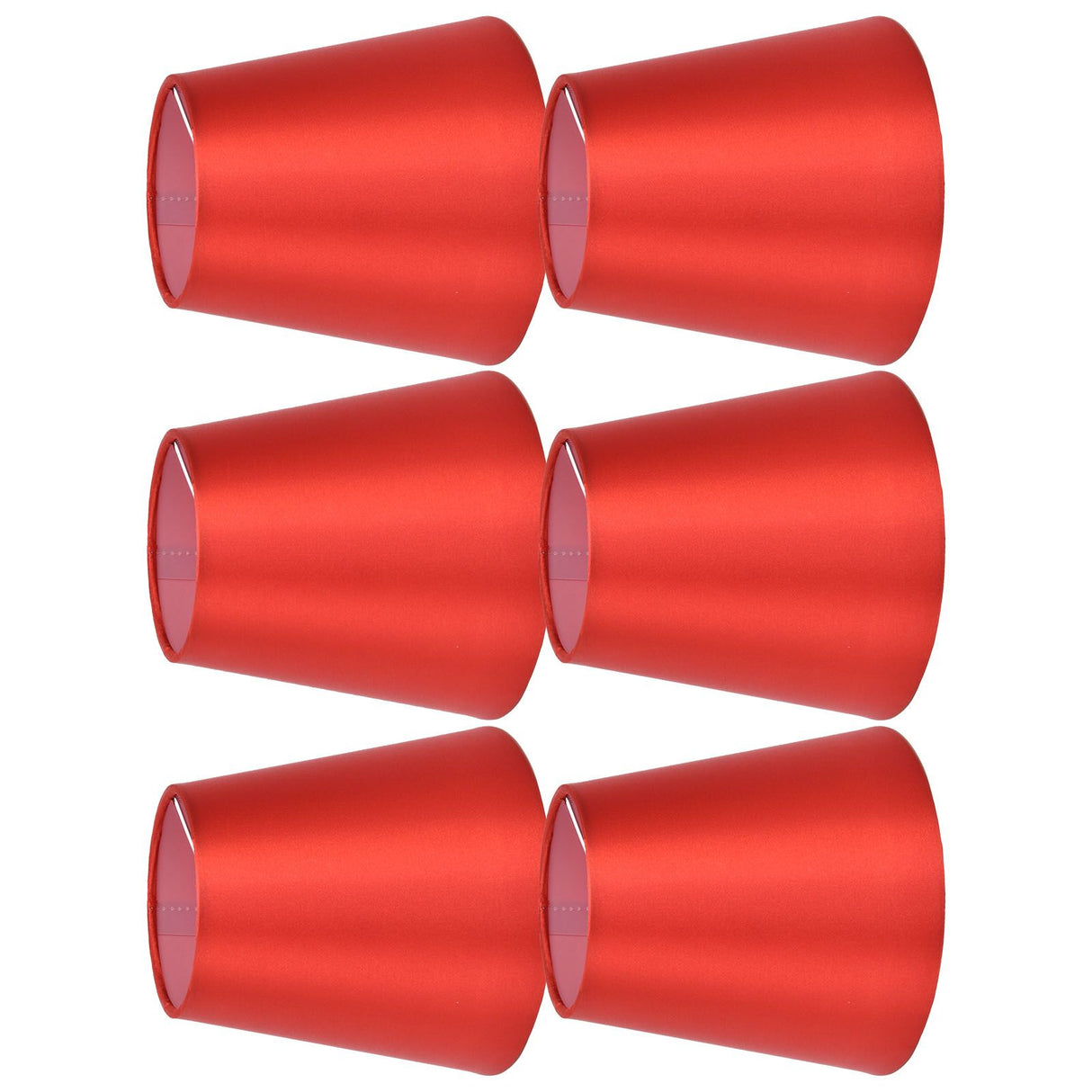 6PCS E14 Lamp Shade Fabric Lampshade Table Lamp Ceiling Lamp Shade for Bedroom Living RoomBright Red PX150
