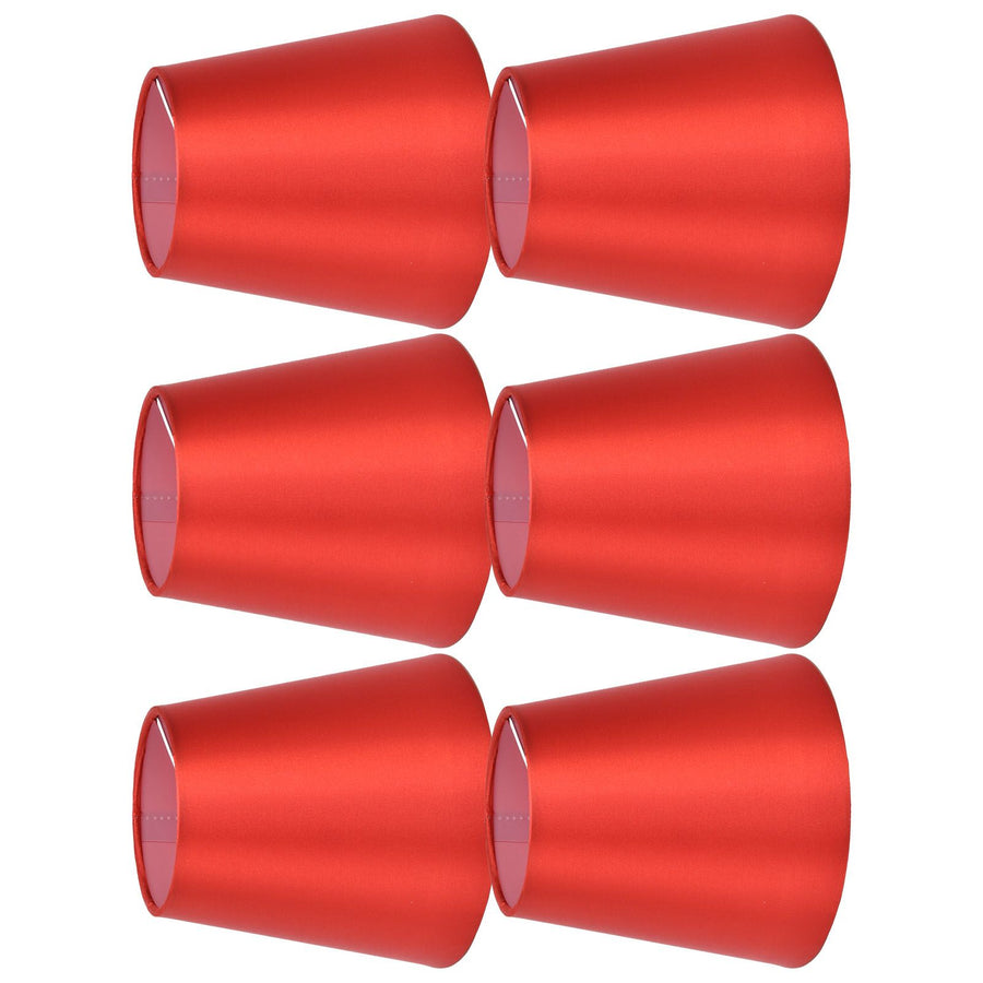 6PCS E14 Lamp Shade Fabric Lampshade Table Lamp Ceiling Lamp Shade for Bedroom Living RoomBright Red PX150