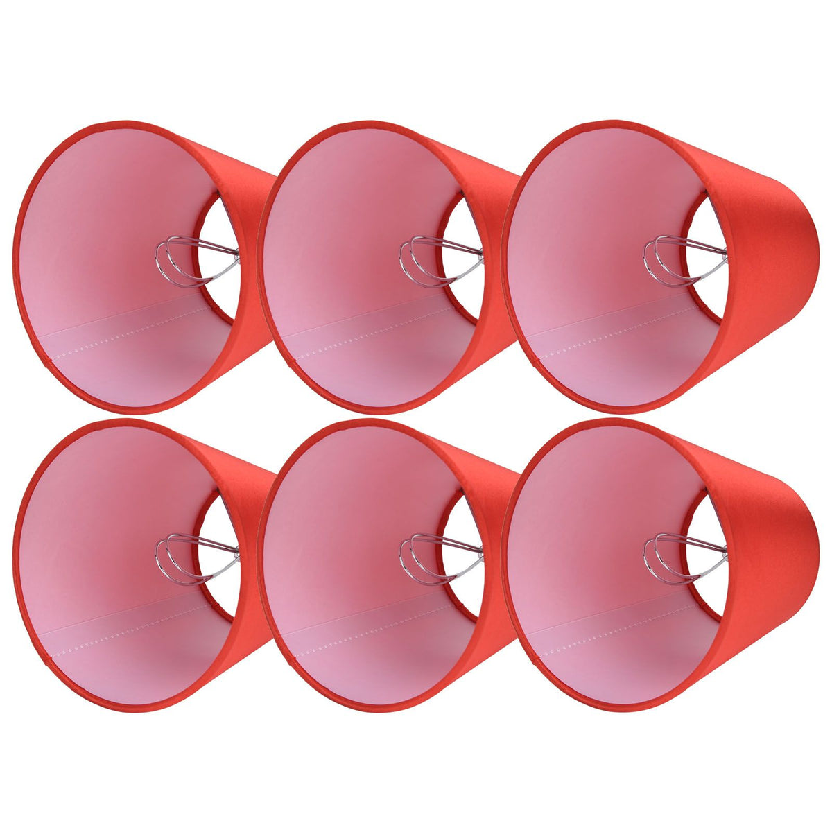 6PCS E14 Lamp Shade Fabric Lampshade Table Lamp Ceiling Lamp Shade for Bedroom Living RoomBright Red PX150
