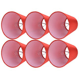 6PCS E14 Lamp Shade Fabric Lampshade Table Lamp Ceiling Lamp Shade for Bedroom Living RoomBright Red PX150 - Rear View