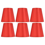 6PCS E14 Lamp Shade Fabric Lampshade Table Lamp Ceiling Lamp Shade for Bedroom Living RoomBright Red PX150 - Extra Image