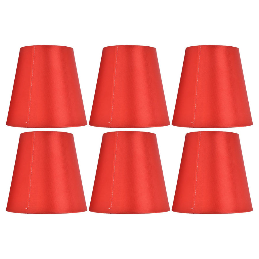 6PCS E14 Lamp Shade Fabric Lampshade Table Lamp Ceiling Lamp Shade for Bedroom Living RoomBright Red PX150