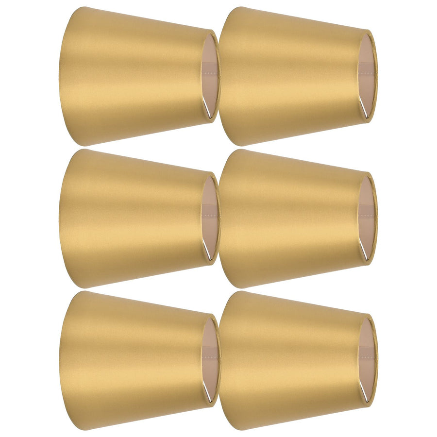 6PCS E14 Lamp Shade Fabric Lampshade Table Lamp Ceiling Lamp Shade for Bedroom Living RoomGold PX153