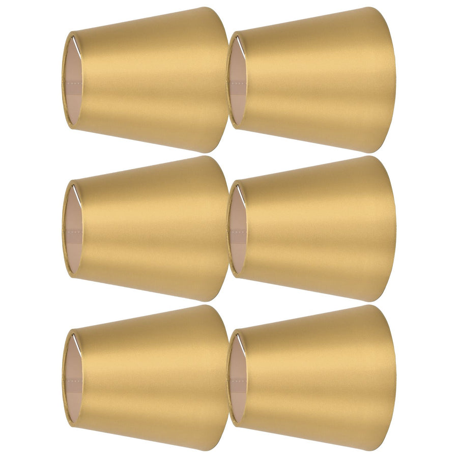 6PCS E14 Lamp Shade Fabric Lampshade Table Lamp Ceiling Lamp Shade for Bedroom Living RoomGold PX153