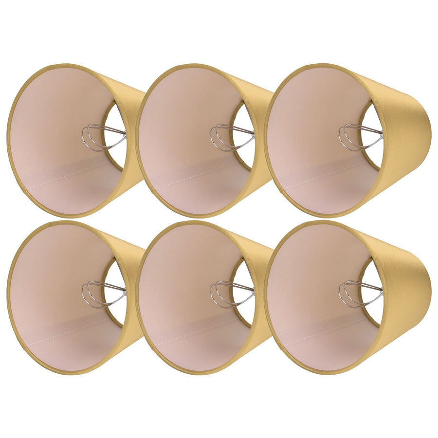 6PCS E14 Lamp Shade Fabric Lampshade Table Lamp Ceiling Lamp Shade for Bedroom Living RoomGold PX153