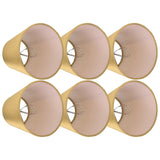 6PCS E14 Lamp Shade Fabric Lampshade Table Lamp Ceiling Lamp Shade for Bedroom Living RoomGold PX153