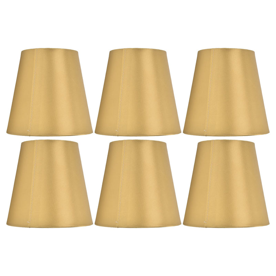 6PCS E14 Lamp Shade Fabric Lampshade Table Lamp Ceiling Lamp Shade for Bedroom Living RoomGold PX153