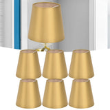 6PCS E14 Lamp Shade Fabric Lampshade Table Lamp Ceiling Lamp Shade for Bedroom Living RoomGold PX153