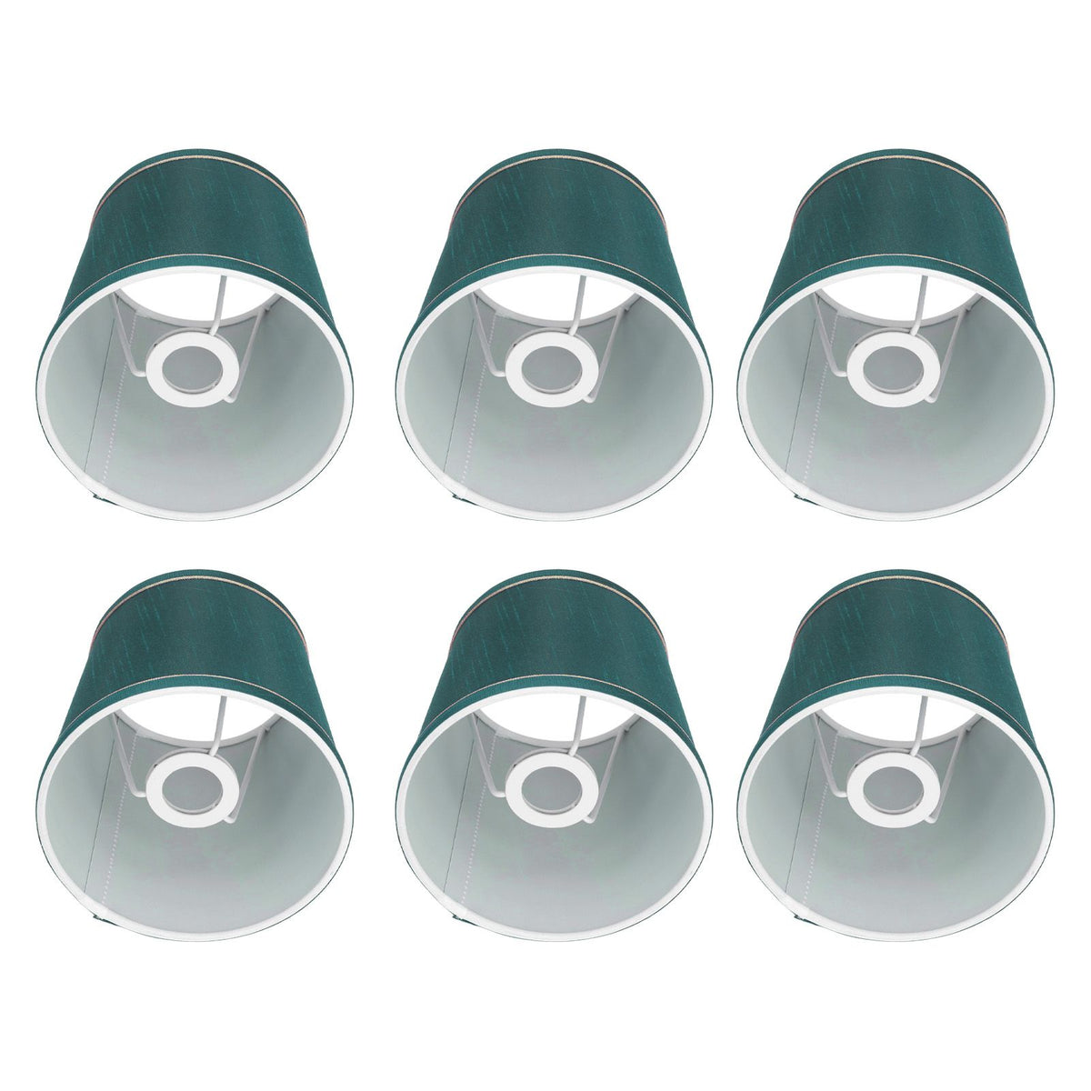 6PCS Fabric Lampshade Modern Simple Fabric Light Lampshade Phnom Penh Craftsmanship for E14 LampDark Green (PX198)