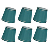6PCS Fabric Lampshade Modern Simple Fabric Light Lampshade Phnom Penh Craftsmanship for E14 LampDark Green (PX198) - Side View