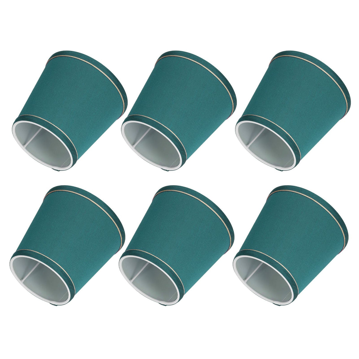 6PCS Fabric Lampshade Modern Simple Fabric Light Lampshade Phnom Penh Craftsmanship for E14 LampDark Green (PX198)