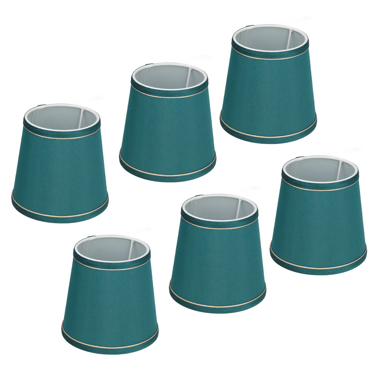 6PCS Fabric Lampshade Modern Simple Fabric Light Lampshade Phnom Penh Craftsmanship for E14 LampDark Green (PX198)
