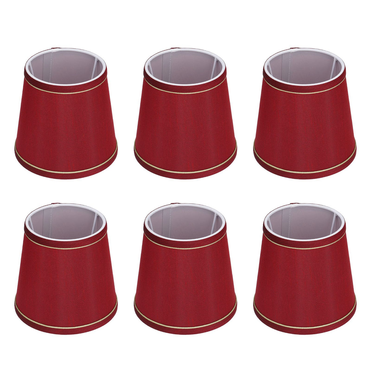 6PCS Fabric Lampshade Modern Simple Fabric Light Lampshade Phnom Penh Craftsmanship for E14 LampWine Red (PX43)