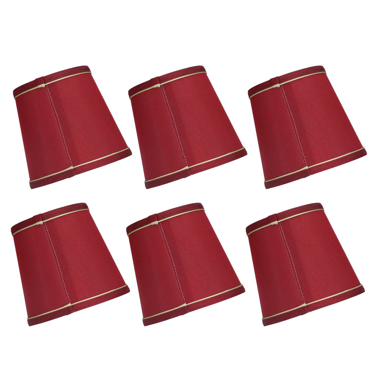 6PCS Fabric Lampshade Modern Simple Fabric Light Lampshade Phnom Penh Craftsmanship for E14 LampWine Red (PX43)