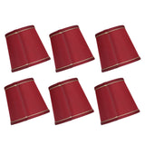 6PCS Fabric Lampshade Modern Simple Fabric Light Lampshade Phnom Penh Craftsmanship for E14 LampWine Red (PX43) - Front View