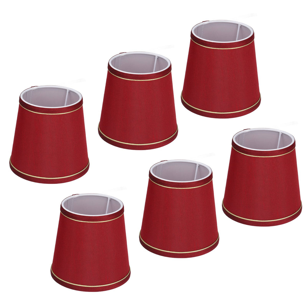 6PCS Fabric Lampshade Modern Simple Fabric Light Lampshade Phnom Penh Craftsmanship for E14 LampWine Red (PX43)