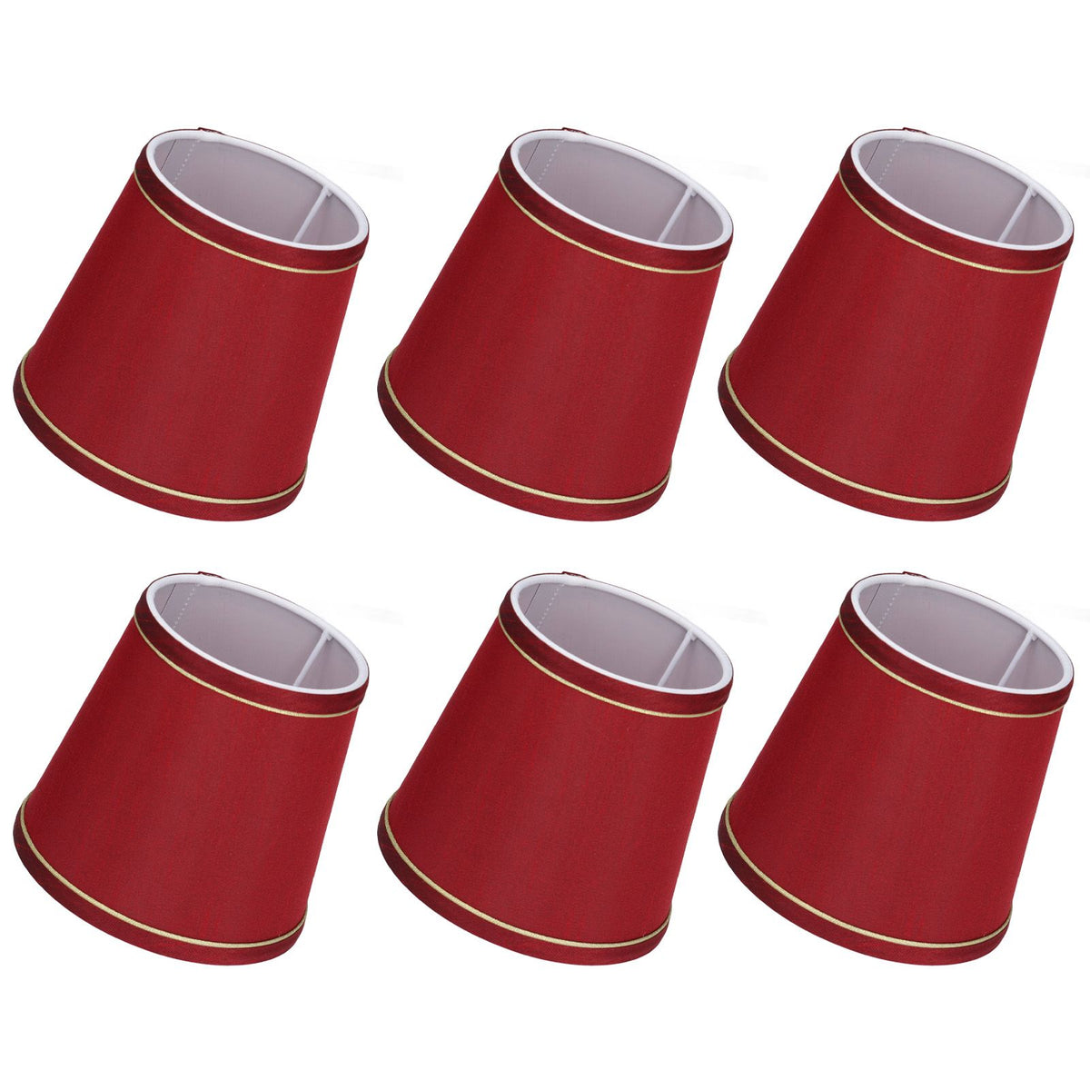 6PCS Fabric Lampshade Modern Simple Fabric Light Lampshade Phnom Penh Craftsmanship for E14 LampWine Red (PX43)