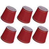 6PCS Fabric Lampshade Modern Simple Fabric Light Lampshade Phnom Penh Craftsmanship for E14 LampWine Red (PX43) - Top-Down View