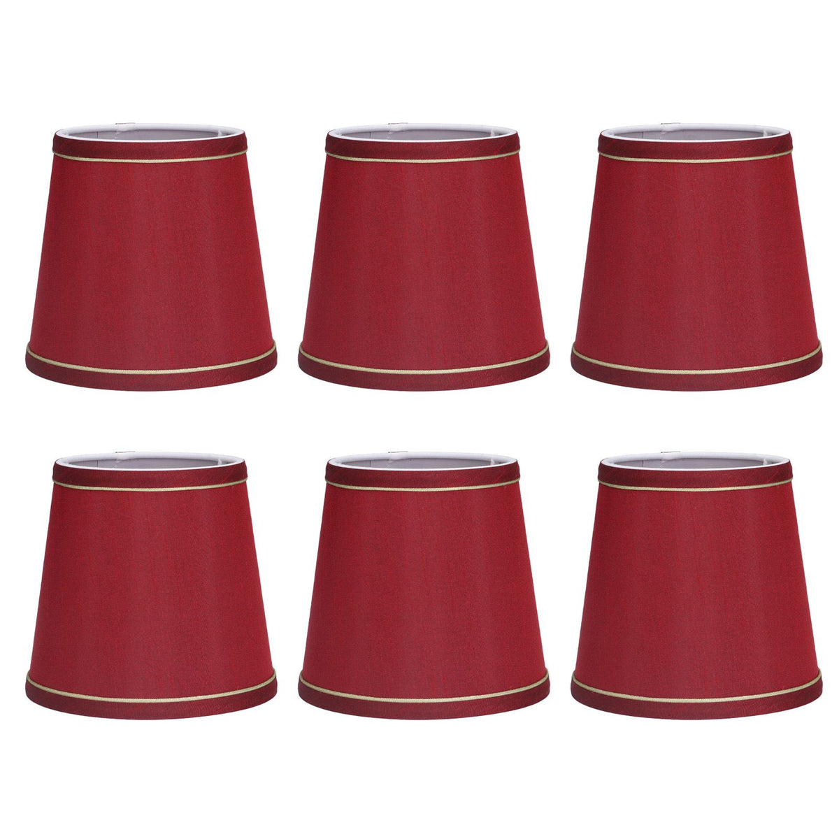 6PCS Fabric Lampshade Modern Simple Fabric Light Lampshade Phnom Penh Craftsmanship for E14 LampWine Red (PX43)