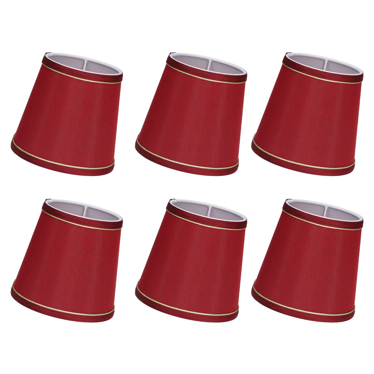 6PCS Fabric Lampshade Modern Simple Fabric Light Lampshade Phnom Penh Craftsmanship for E14 LampWine Red (PX43)