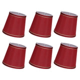 6PCS Fabric Lampshade Modern Simple Fabric Light Lampshade Phnom Penh Craftsmanship for E14 LampWine Red (PX43)